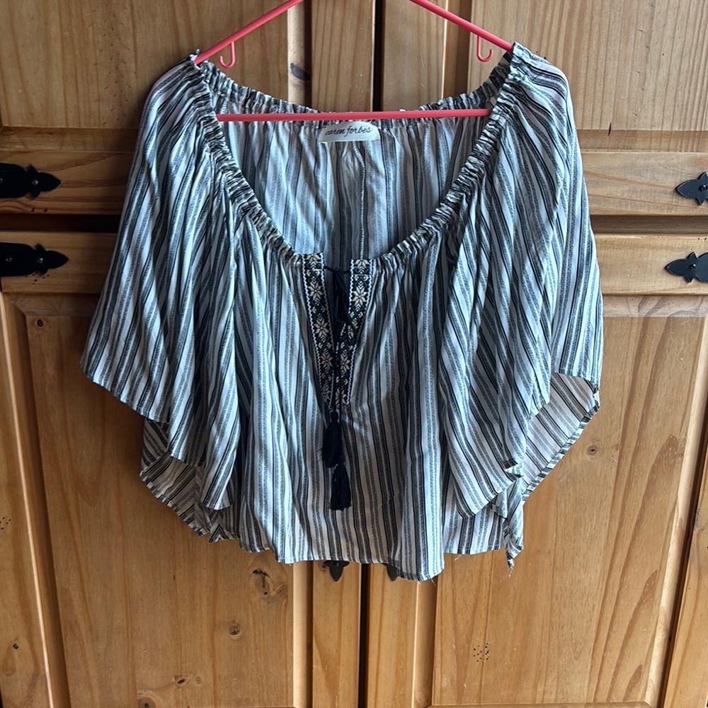 Striped Black and White Women's Top